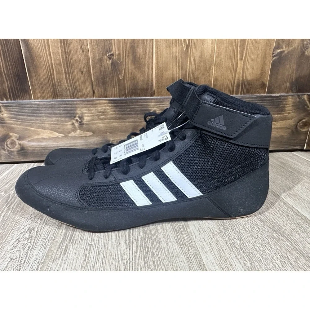 Adidas HVC‎ 2 Wrestling Shoes NWOB Men's Size 14.5 Black White Lightweight
